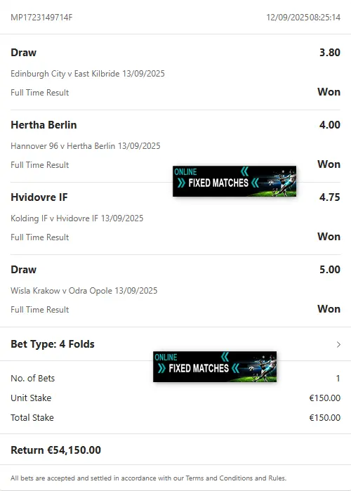VIP Fixed Matches Archive
